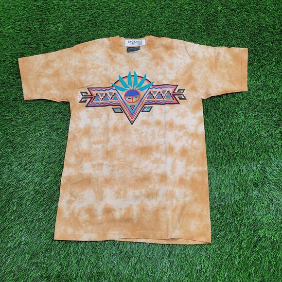 Vintage 1992 Arizona Aztec Indian Shirt S/M 19x27 Tribal USA - Picture 1 of 14